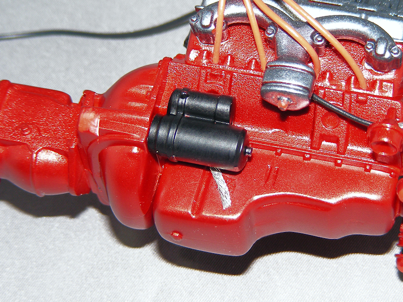 '57Chevy earth strap fitted to engine