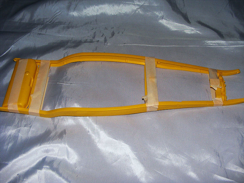 1/8 Ford chassis taped while drying