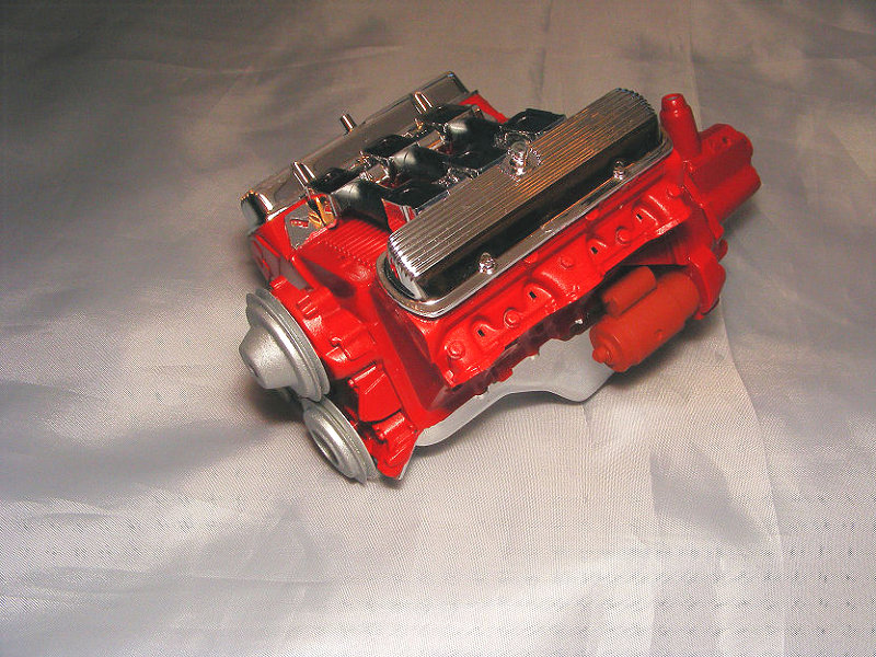 1/8 Ford painted with pulleys and header covers