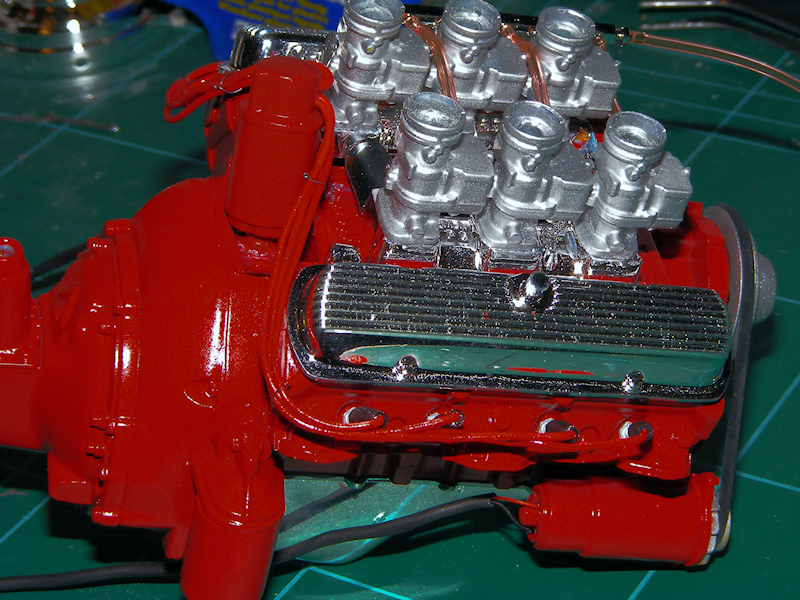 Left hand side view of 1/8 Ford engine wiring