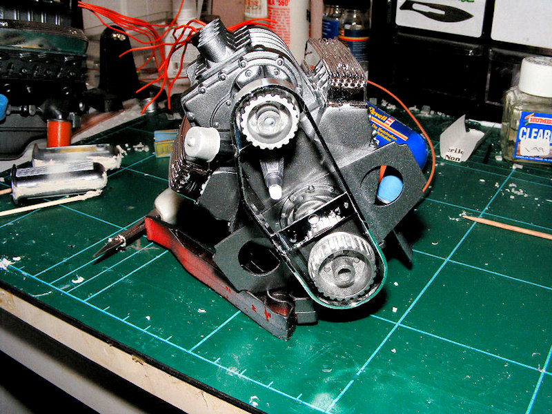 Lindberg 1/8 dragster pulleys and cover fitted